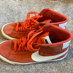 Nike high tops red suede